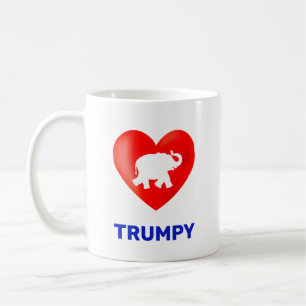 Beeditbaar Trumpy hart en olifant Koffiemok
