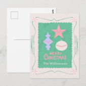 Beeditbare Gepersonaliseerde Snoep Kerst Ornament Briefkaart (Voorkant / Achterkant)