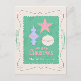Beeditbare Gepersonaliseerde Snoep Kerst Ornament Briefkaart