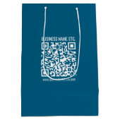 Beeditbare Ocean Blue QR-code  Medium Cadeauzakje (Achterkant)