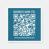 Beeditbare Ocean Blue QR-code Servet (Voorkant)