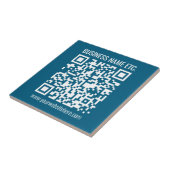 Beeditbare Ocean Blue QR-code  Tegeltje (Zijkant)