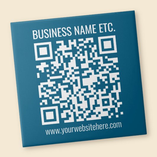 Beeditbare Ocean Blue QR-code  Tegeltje