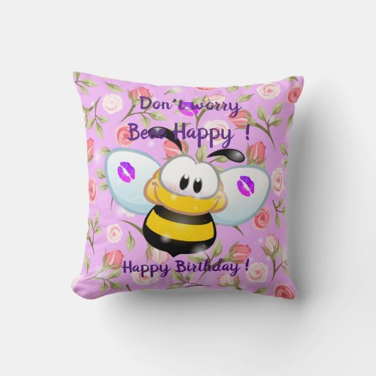 Beee Happy Kussen (Voorkant)