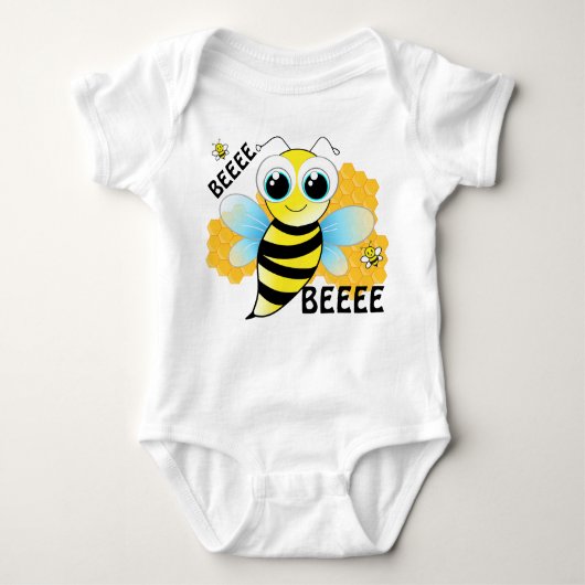 BEEEES & Bijenkorf Blauwe en Gele Baby Bodysuit (Voorkant)