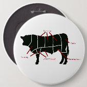 Beef Butcher - Tasty Delicious Yummy Beef! Ronde Button 6,0 Cm (Voorkant /achterkant)