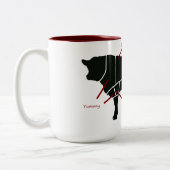 Beef Butcher - Tasty Delicious Yummy Beef! Tweekleurige Koffiemok (Links)