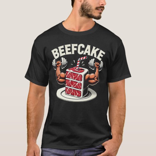 Beef Cake - Funny Gym T-shirt (Voorkant)
