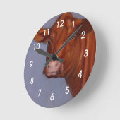 Beef Cow, Oil Pastel Painting, Red Cow Ronde Klok (Hoek)