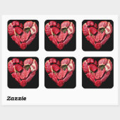 Beef Heart Meat Lovers Raw BBQ Vierkante Sticker (Vel)