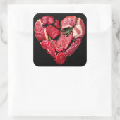 Beef Heart Meat Lovers Raw BBQ Vierkante Sticker (Tas)
