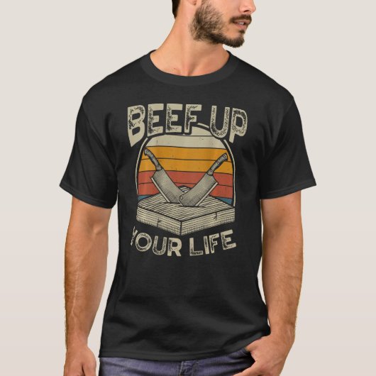 Beef je leven backprint vlees t-shirt (Voorkant)