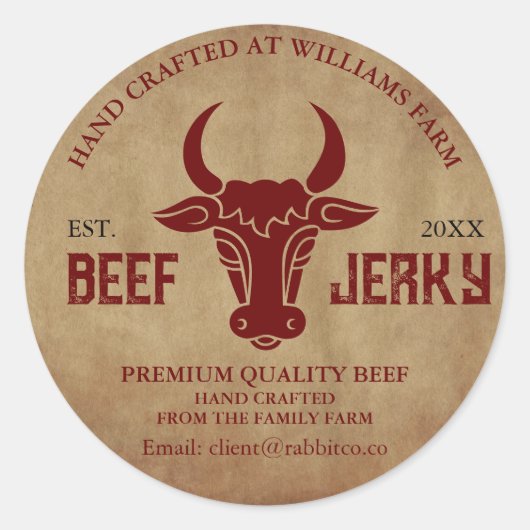 Beef Jerky Custom Label Sticker (Voorkant)
