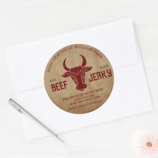 Beef Jerky Custom Label Sticker (Envelop)