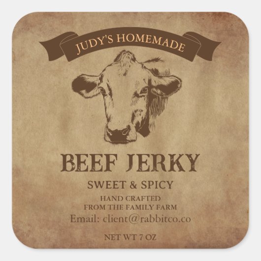 Beef Jerky Label Sticker (Voorkant)
