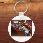 Beef Jerky Origins Funny Koe & Bull Cartoon Gifts Sleutelhanger (Voorkant)