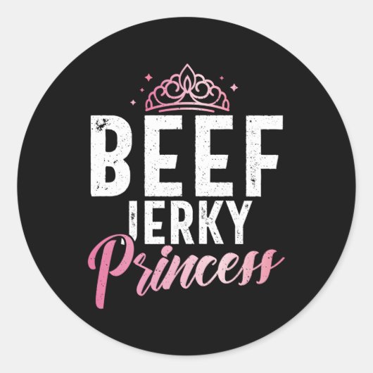 Beef Jerky Princess Ronde Sticker (Voorkant)