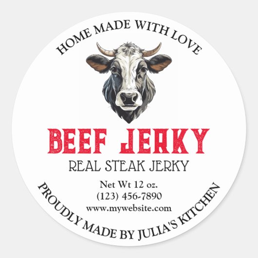 Beef Jerky Product Label Sticker (Voorkant)