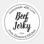 Beef Jerky Ronde Sticker (Voorkant)