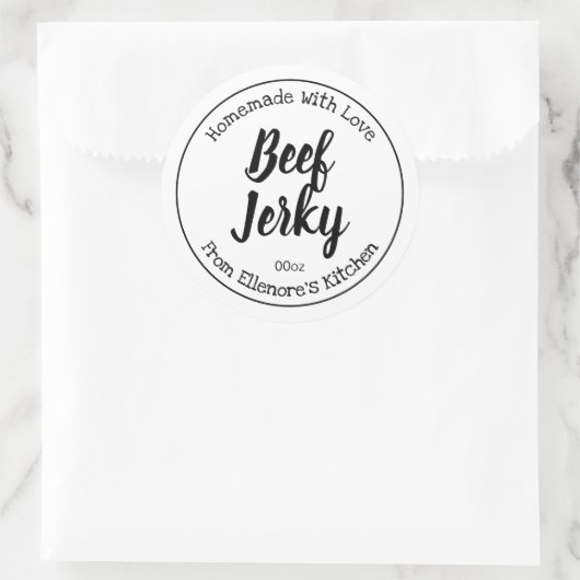 Beef Jerky Ronde Sticker (Tas)