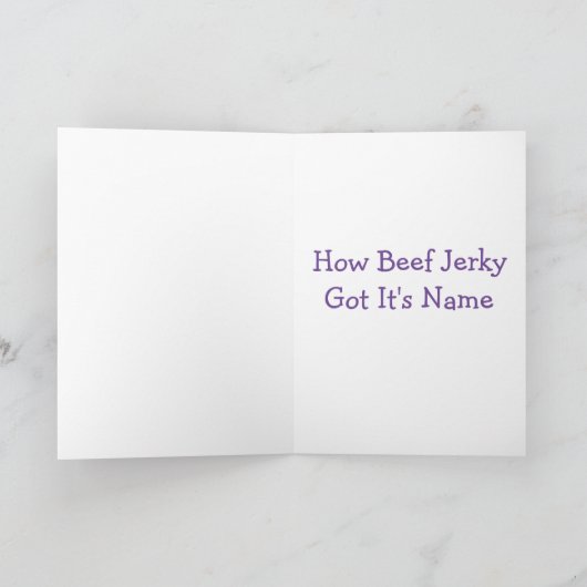 Beef Jerky wenskaart Bedankkaart (Binnen)