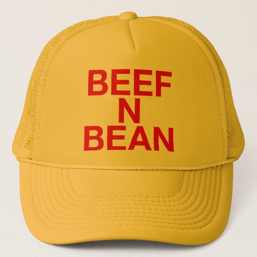 BEEF N BEAN Slogan vrachtwagenchauffeur Trucker Pet (Voorkant)