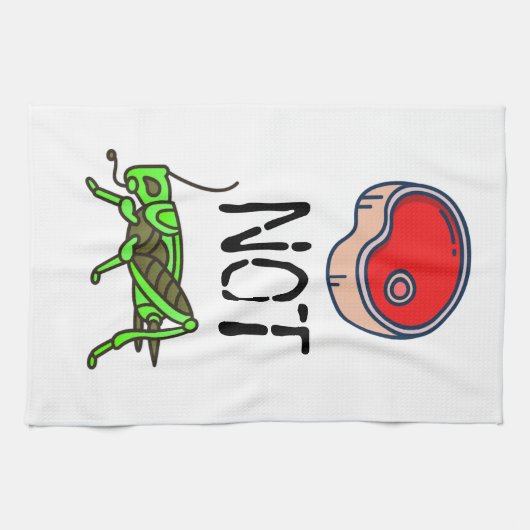BEEF NIET BUGS Kitchen Towel Theedoek (Horizontaal)