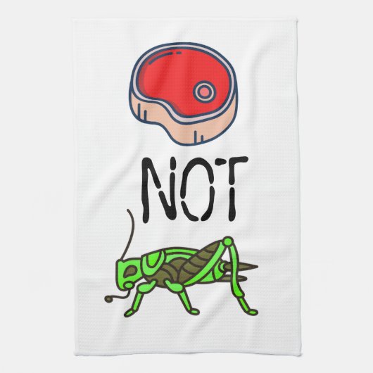 BEEF NIET BUGS Kitchen Towel Theedoek (Verticaal)