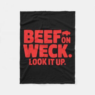 Beef On Weck Look It Up Funny Buffalo Food Fleece Deken