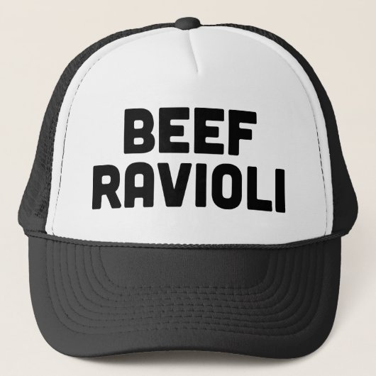 BEEF RAVIOLI preekt slogan vrachtwagenhoed Trucker Pet (Voorkant)