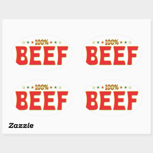 Beef Star-Label Ovale Sticker (Vel)
