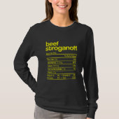 Beef Stroganoff Nutrition Fact Funny Thanksgiving T-shirt (Voorkant)