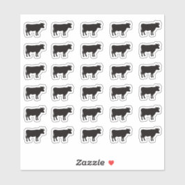 Beef Wedding Place Card Food Meal Menu Choice Cow Sticker