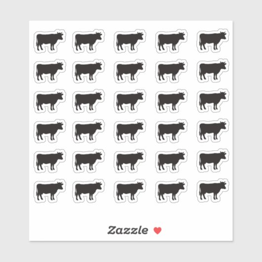 Beef Wedding Place Card Food Meal Menu Choice Cow Sticker (Vel)