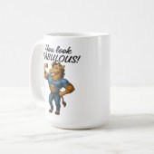 Beefcake Giraffe - Fabulous en gebogen Koffiemok (Voorkant links)