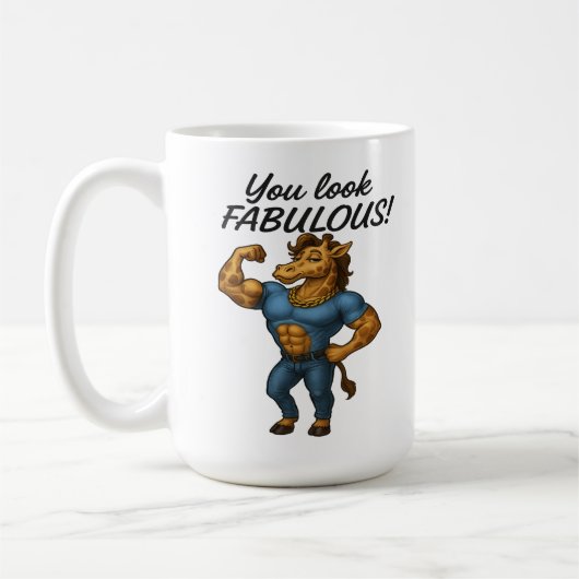Beefcake Giraffe - Fabulous en gebogen Koffiemok (Links)