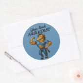 Beefcake Giraffe - Fabulous en gebogen Ronde Sticker (Envelop)