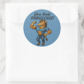 Beefcake Giraffe - Fabulous en gebogen Ronde Sticker (Tas)