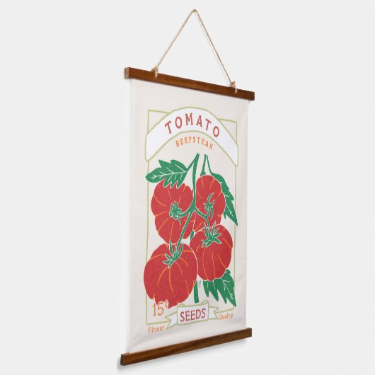 Beefsteak Tomato Seed Packet Hanging Tapestry Hangend Wandkleed (Gebogen)