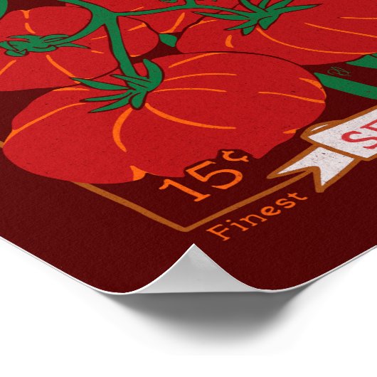 Beefsteak Tomato Seed Packet Poster (Vet Rood) (Hoek)