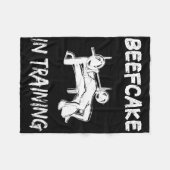 Beeftaart in training Gym Musea Funny Bodybuilding Fleece Deken (Voorkant (Horizontaal))