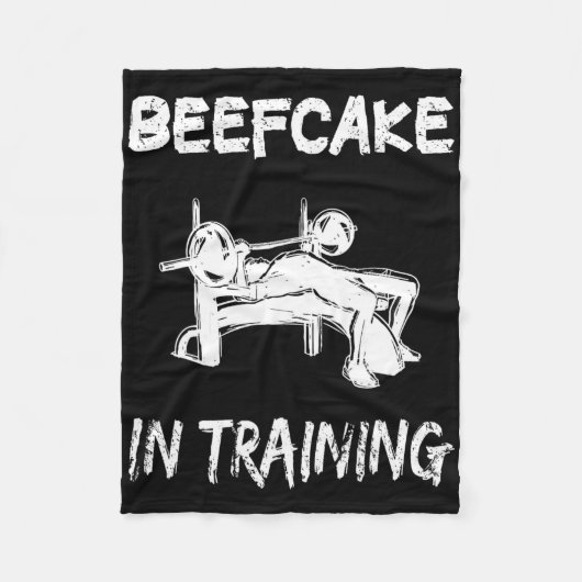 Beeftaart in training Gym Musea Funny Bodybuilding Fleece Deken (Voorkant)