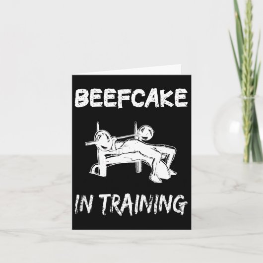 Beeftaart in training Gym Musea Funny Bodybuilding Kaart (Voorkant)