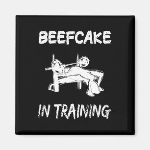Beeftaart in training Gym Musea Funny Bodybuilding Magneet
