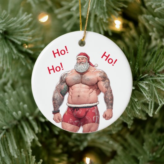 Beefy Santa Ornament - Ho! Ho! Ho! (Boom)