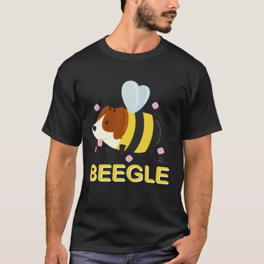 Beegle Beagle Bee  Dog Pun Cute T-shirt (Voorkant)