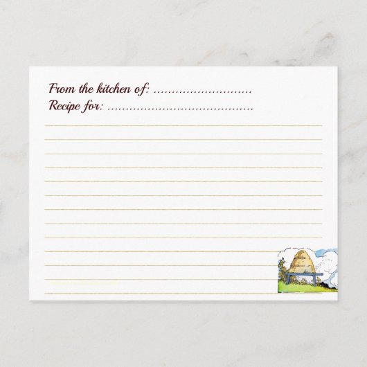 Beehive  Art Custom Recipe Kaart Briefkaart (Achterkant)