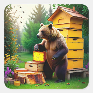 Beehive Beer Square Sticker
