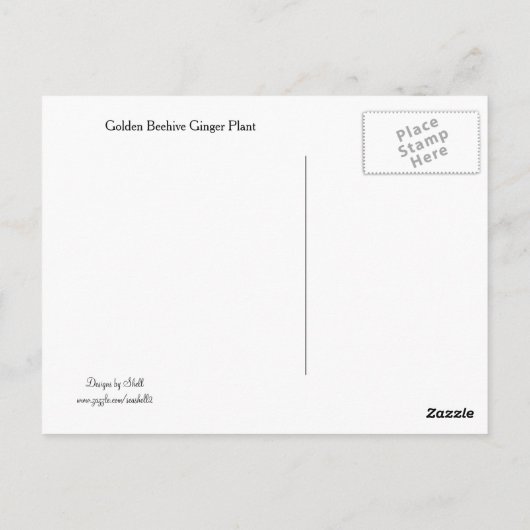 Beehive Ginger Tropisch Plant Briefkaart (Achterkant)