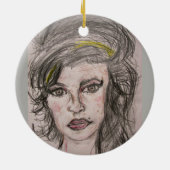 Beehive Girl Keramisch Ornament (Achterkant)